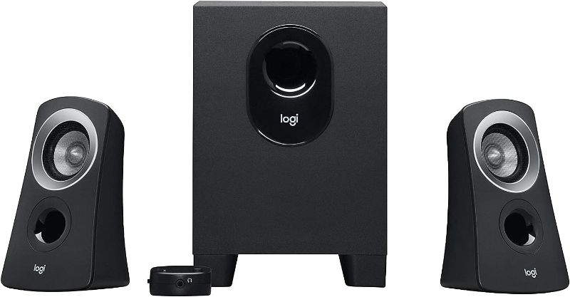 Photo 1 of Logitech Z313 2.1 Multimedia Speaker System with Subwoofer, Full Range Audio, 50 Watts Peak Power, Strong Bass, 3.5mm Inputs, PC/PS4/Xbox/TV/Smartphone/Tablet/Music Player - Black