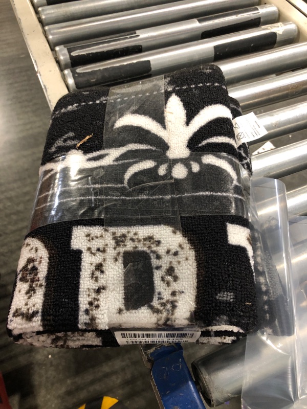 Photo 1 of Capslpad Laundry Room Rug Runner 2'x6' Farmhouse Laundry Mat Non Slip Washroom Runner Rug Machine Washable Floor Mat Laundry Decor Area Rug (Black) 2'x6' Black