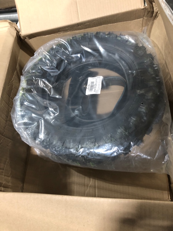 Photo 2 of (2 Set) 2.5-10" Off-Road Tire and Inner Tube Set - Dirt Bike Tire with 10-Inch Rim and 2.5/2.75-10 Dirt Bike Inner Tube Heavy Duty Replacement with Honda CRF50/XR50, Suzuki DRZ70/JR50 and Yamaha PW50