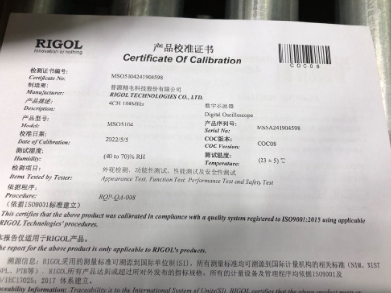 Photo 7 of MSO5000 SERIES   |  
MIXED SIGNAL OSCILLOSCOPES

**CANNOT TEST IN WAREHOUSE***