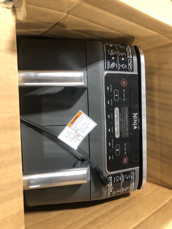 Photo 5 of **USED** Ninja DZ201 Foodi 8 Quart 6-in-1 DualZone 2-Basket Air Fryer with 2 Independent Frying Baskets, Match Cook & Smart Finish to Roast, Broil, Dehydrate & More for Quick, Easy Meals, Grey