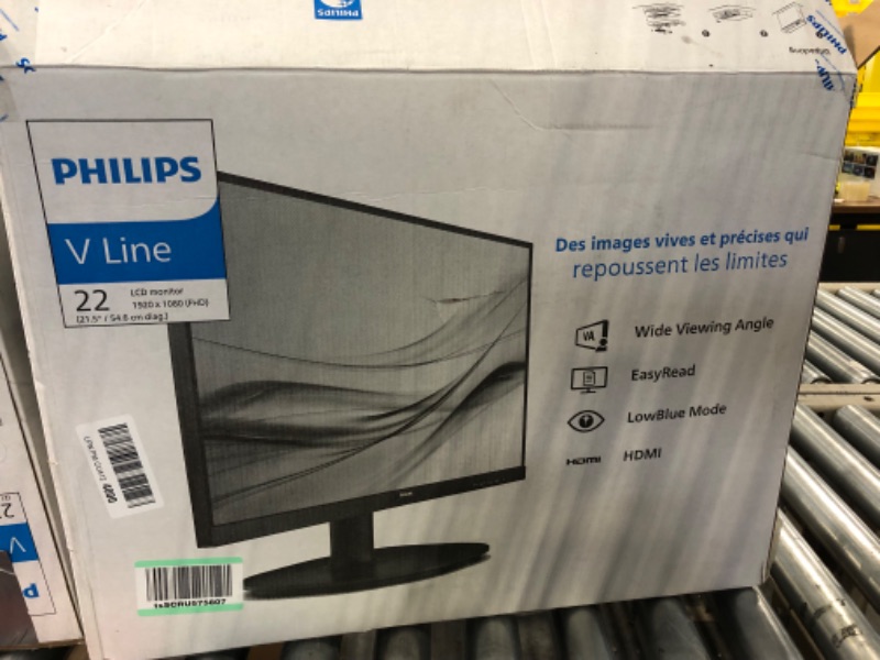 View 2 of PHILIPS Computer Monitors 22 inch Class Thin Full HD (1920 x 1080) 75Hz Monitor, VESA, HDMI & VGA Port, 4 Year Advance Replacement Warranty, 221V8LN 22" Class Full HD | VA