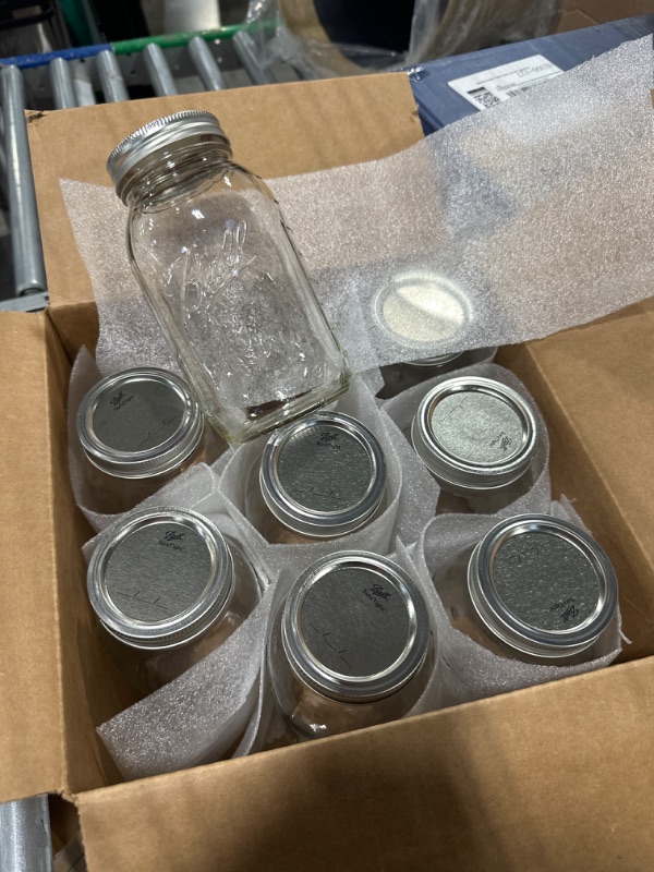 Photo 3 of Ball Regular Mouth Quart (32 oz) Mason Jars with Lids and Bands, for Canning and Storage, 8 Count Regular Mouth Mason Jars 8 Pack