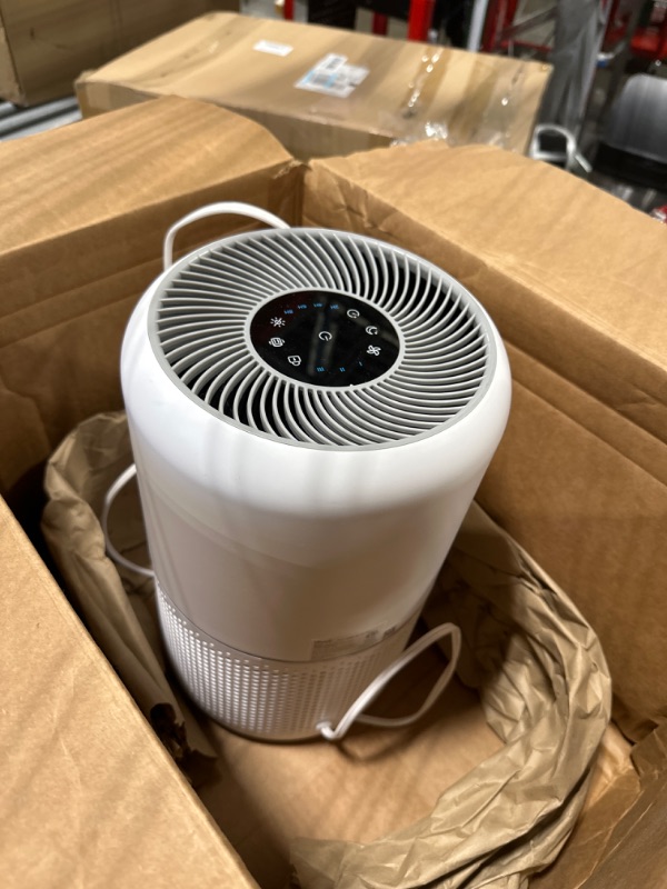 Photo 3 of **Missing bottom cover to hold filter in place ** LEVOIT Air Purifier for Home Allergies Pets Hair in Bedroom, H13 True HEPA Filter, 24db Filtration System Cleaner Odor Eliminators, Ozone Free, Remove 99.97% Dust Smoke Mold Pollen, Core 300, White Cream W