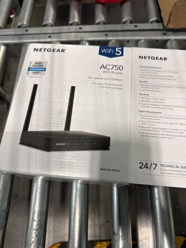 Photo 2 of NETGEAR Dual Band WiFi Router (R6020) – AC750 Wireless Speed (Up to 750Mbps), Coverage up to 750 sq. ft, 10 Devices, 4 x Fast Ethernet Ports