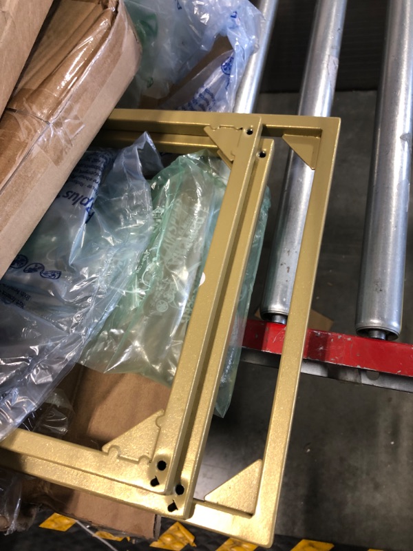 Photo 1 of Gold Console Table - 41.7" Long Narrow Sofa Table Entryway Table Gold Frame with 2 Tier Glass Shelf Hallway Table - Behind Couch Table Gold Side Table for Living Room,Hallway1 Gold 2-Tier