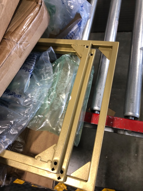 Photo 1 of Gold Console Table - 41.7" Long Narrow Sofa Table Entryway Table Gold Frame with 2 Tier Glass Shelf Hallway Table - Behind Couch Table Gold Side Table for Living Room,Hallway1 Gold 2-Tier