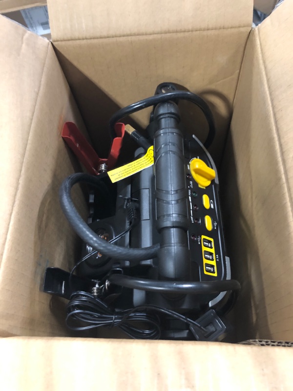 Photo 2 of STANLEY J5C09 Portable Power Station Jump Starter: 1000 Peak/500 Instant Amps- 120 PSI Air Compressor- USB Port- Battery Clamps 1,000 Peak Amps