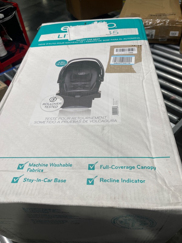 Photo 2 of BRAND NEW!! 
Evenflo LiteMax 35 Infant Car Seat, Lightweight, Extended Use, Belt Lock-Off, Ergonomic Handle Standard Knoxville Gray