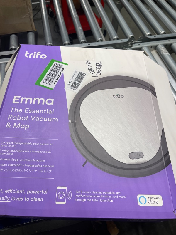 Photo 2 of ***** FOR PARTS STOPS RANDOMLY*** Trifo Emma Robot Vacuum Cleaner Wi-Fi Connected, Alexa/Google Assistant Voice Control, 4000Pa Strong Suction, Schedule Cleaning Self-Charging Smart Robotic Vacuums for Pet Hair/Carpet/Hard Floor (8D)