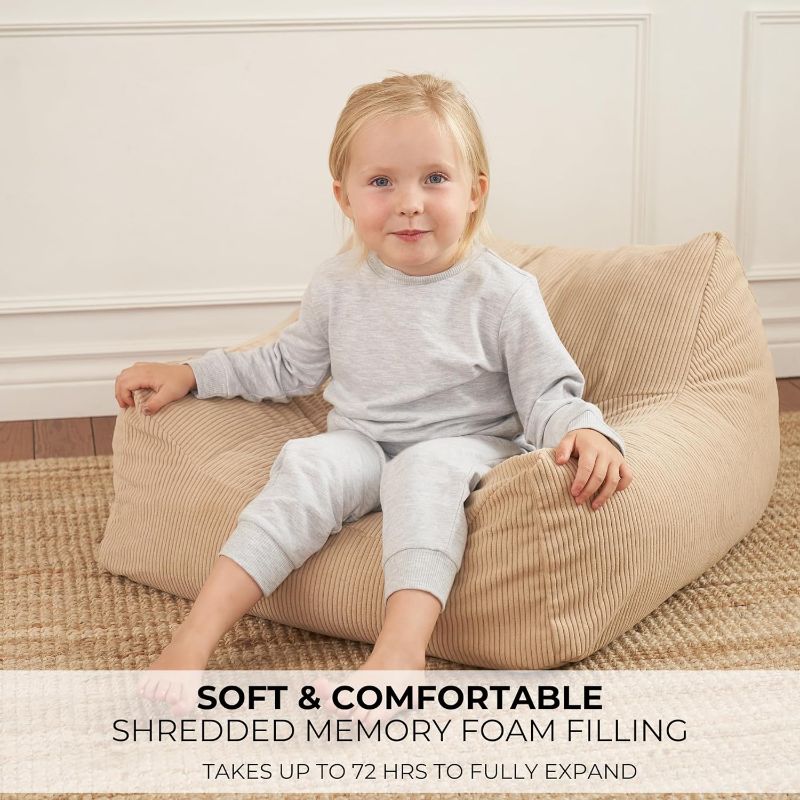 Photo 1 of 
Soft Memory Foam Bean Bag Chair for Toddlers - Modern Lounger for Nursery, Playroom, or Living Room