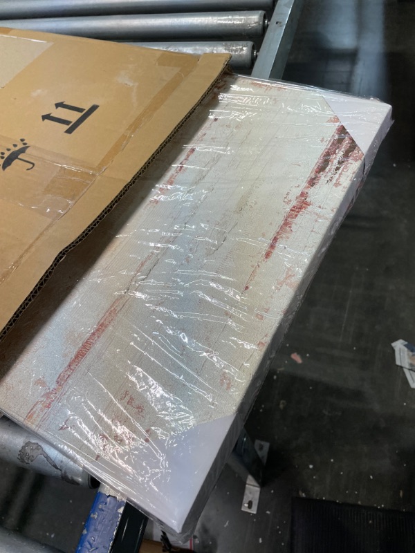 Photo 1 of Yihui Arts Rustic Farmhouse Tree Wall Art - Hand Painted Landscape Painting with Gold Foil Accents and Textured Square Canvas - Nature Artwork for Vintage Decor 16x16IN Rustic Tree