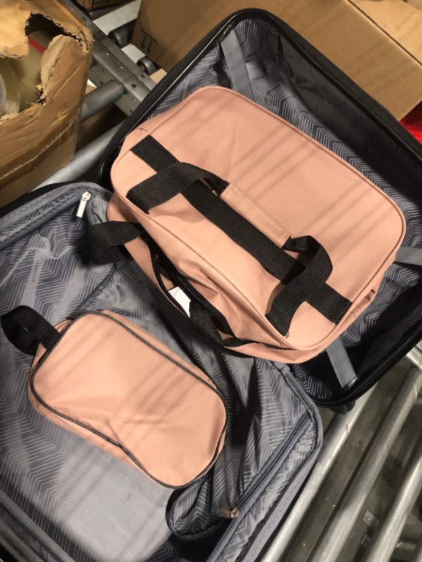 Photo 3 of ******NO LARGE PIECE******** Travelers Club Midtown Hardside 4-Piece Luggage Travel Set, Rose Gold 4-Piece Set Rose Gold