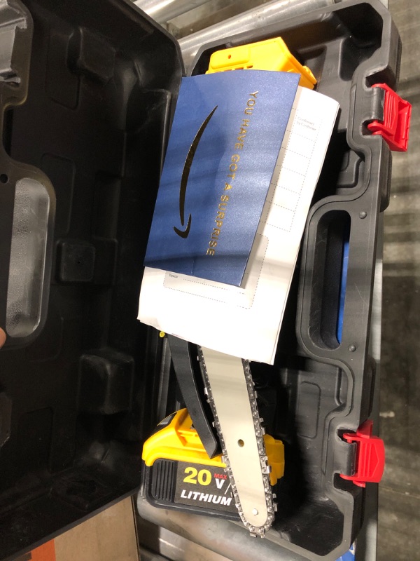 Photo 1 of Mini Chainsaw 6-Inch with Li-Ion Battery (20V MAX* 3Ah), High-efficiency Brushless Motor, High Capacity Battery (6 IN Mini Chainsaw with Battery)