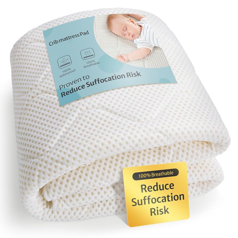 Photo 1 of Blissful Diary Waterproof Crib Mattress Protector Pad,100% Breathable Proven to Reduce Suffocation Risk,Noiseless Baby Mattress Pad Cover Fits for Standard Baby Crib Size 52''x28'', Machine Washable