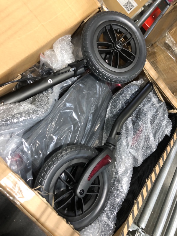 Photo 1 of ELENKER All-Terrain Rollator Walker with 10” Non-Pneumatic Wheels, Sponge Padded Seat and Backrest, Fully Adjustment Frame for Seniors, Red