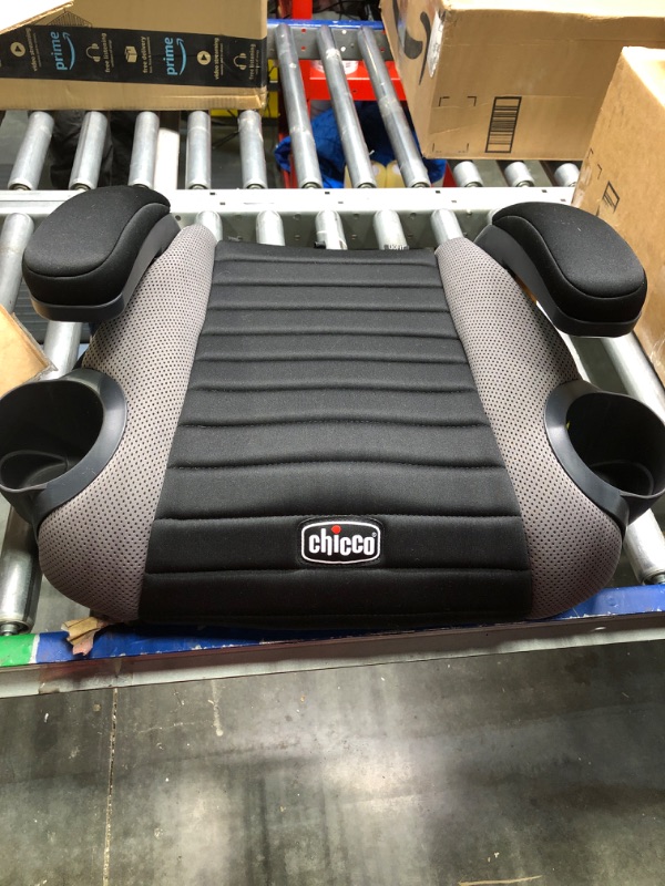 Photo 2 of Chicco GoFit Backless Booster Car Seat, Travel Booster Seat for Car, Portable Car Booster Seat for children 40-110 lbs. | Shark/Black/Grey Shark GoFit