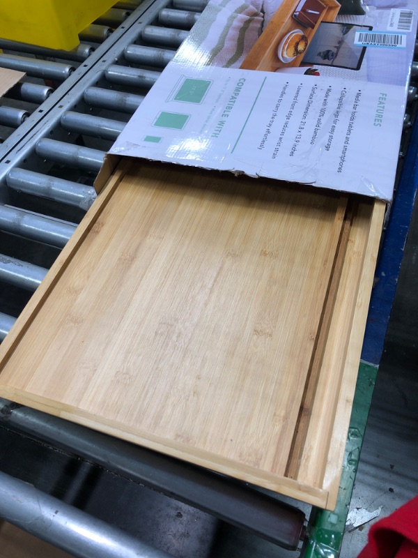 Photo 1 of ROSSIE HOME Bamboo Wood Bed Tray, Lap Desk with Phone Holder - Fits up to 17.3 Inch Laptops and Most Tablets - Natural - Style No. 78127 Natural Bamboo Large