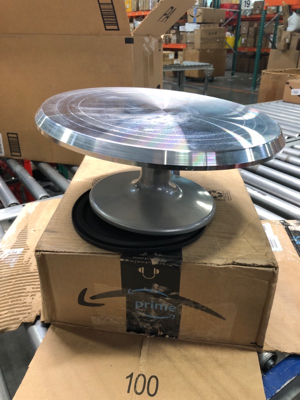 Photo 2 of ***DAMAGED*** Kootek Aluminium Alloy Revolving Cake Stand 12 Inch Rotating Cake Turntable for Cake, Cupcake Decorating Supplies