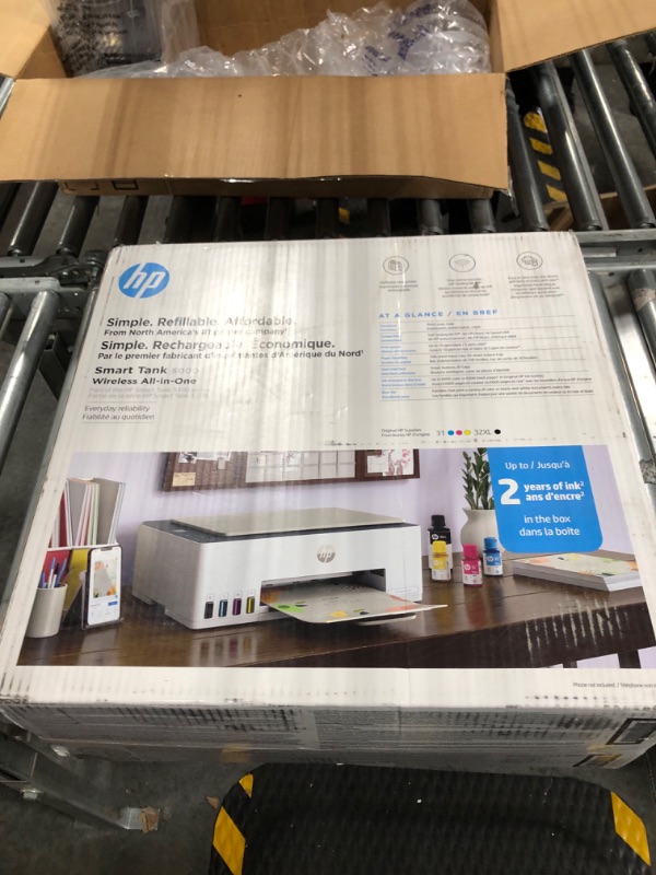 Photo 2 of HP Smart Tank 5000 Wireless All-in-One Ink Tank Printer with up to 2 years of ink included, mobile print, scan, copy, white, 17.11 x 14.23 x 6.19