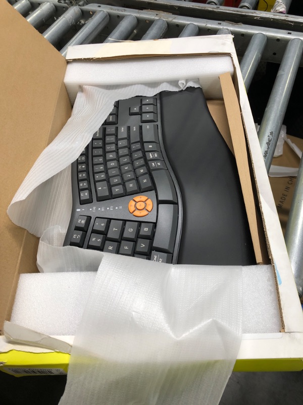 Photo 1 of DeLUX Wireless Ergonomic Keyboard, Ergo Split Keyboard with Palm Rest for Natural Typing, 2.4G and Bluetooth, Full Size and US Layout, Compatible with Windows and Mac OS (GM905-Graphite)
