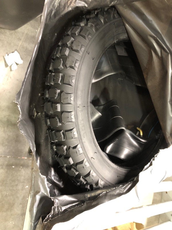 Photo 1 of (1 Set)  Dirt Bike Tire and Inner Tube Set - Universal Replacement 80/200-12 Knobby Motocross Bike Tire and Tube for Honda Yamaha TTR 90, and More - With Vulcanized TR87 Valve Stem