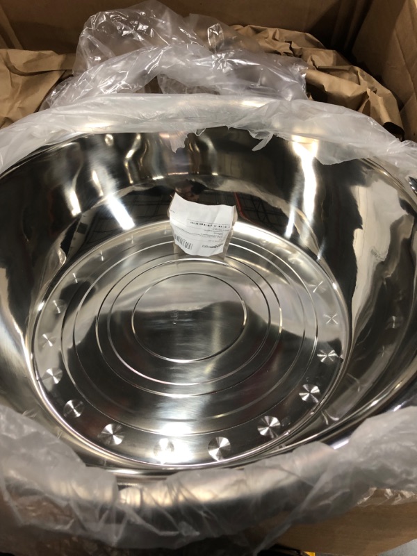 Photo 3 of Yungyan 2 Pieces 26 Quart Extra Large Stainless Steel Mixing Bowl Oversized All Purpose Steel Bowl 22 Inches Diameter Deep Metal Bowl for Christmas Serving Baking Marinating Cooking