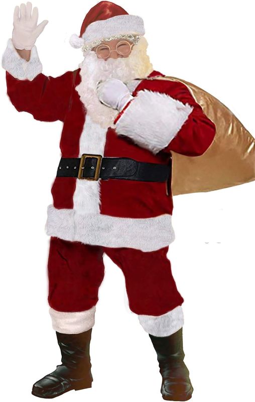 Photo 1 of Epsion  Men Santa Suit Accessories, Deluxe Adults Christmas Santa Claus Costume
