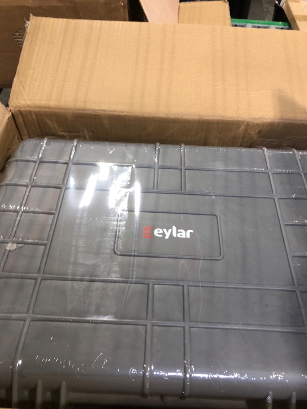 Photo 3 of Eylar Large 20 Inch Protective Camera Case Water and Shock Proof with Foam (Gray)