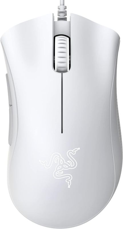 Photo 1 of Razer DeathAdder Essential Gaming Mouse: 6400 DPI Optical Sensor - 5 Programmable Buttons - Mechanical Switches - Rubber Side Grips - Mercury White