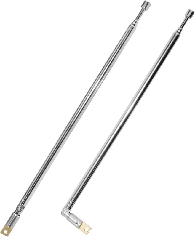 Photo 1 of Aifeier ET 2Pcs Telescopic Antenna, 24 Inch Long 4 Section Stainless Steel Radio Antenna, AM FM Antenna for Audio, TV Tuners, Radio Receivers, Walkie Talkies