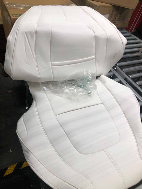 Photo 2 of Maysoo Tesla Seat Covers Model Y White Car Seat Covers(White-Organosilicon,Model Y(Full Set)) White Organosilicon model Y(full set)