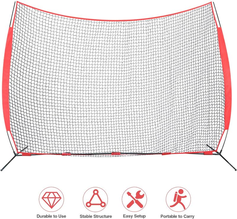 Photo 1 of ******FOR PARTS****   Lineslife Baseball Softball Practice Net - Portable 7 x 7 Feet Practice Net, 1 Batting Tee, 1 Ball Caddy and 1 Strike Zone for Hitting, Pitching, Batting & Fielding Practice Combo