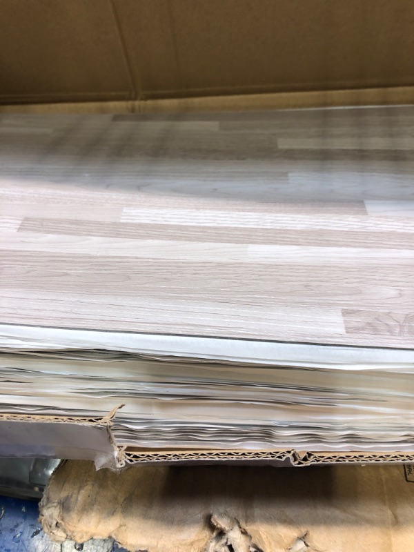 Photo 3 of Art3d 54 Sq.Ft Peel and Stick Floor Tile Vinyl Wood Plank, Dusty Grey, Rigid Surface Hard Core Easy DIY Self-Adhesive Flooring 36 x 6 x 0.1 inches Dusty Grey 36