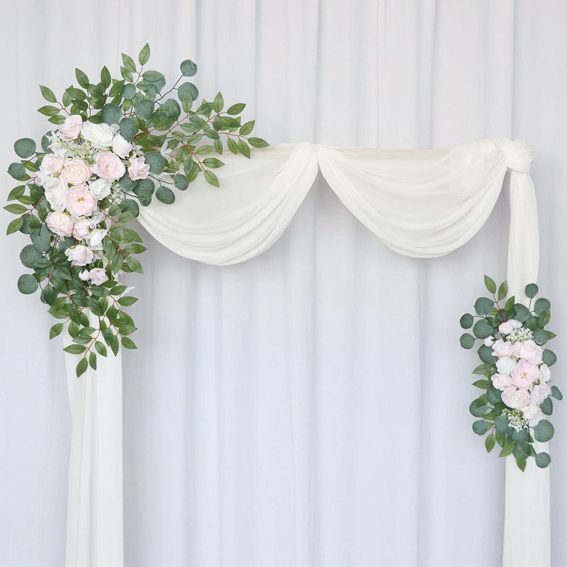 Photo 1 of 
Amagogo 2 Pieces Wedding Arch Flowers, Swag Garland Hanging Decorative Rose Flower Display for Backdrop Holiday Reception, Light Pink