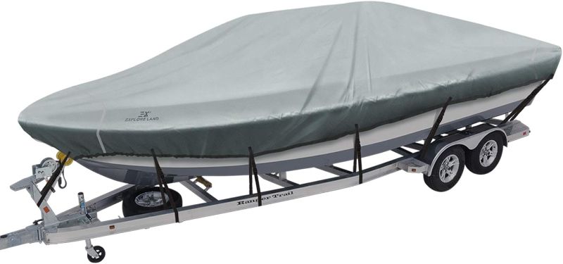 Photo 2 of RainMan S 21-24Ft Boat Cover Trailerable Pontoon Heavy Duty Fabric Gray