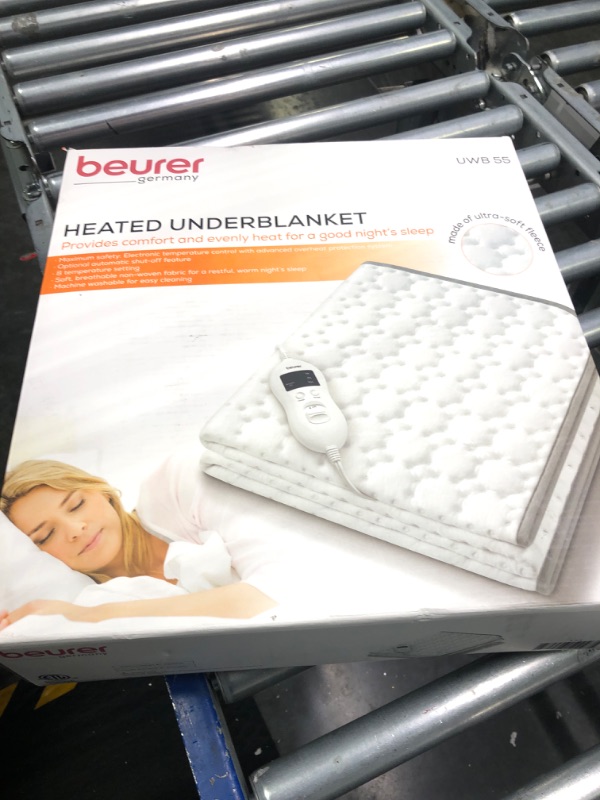 Photo 2 of ** FOR PARTS **  Beurer UWB55 Heated Underblanket Perfect for Person Ultra Soft Fleece, 1 Count
