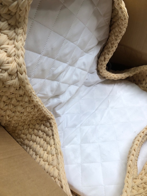 Photo 1 of Handmade Baby Changing Basket with a Soft Changing Pad and Waterproof Cover, Cotton Moses Basket, Changing Table Topper for Dresser | Boho Bassinet, Boho Baby Changing Basket,Baby Lounger