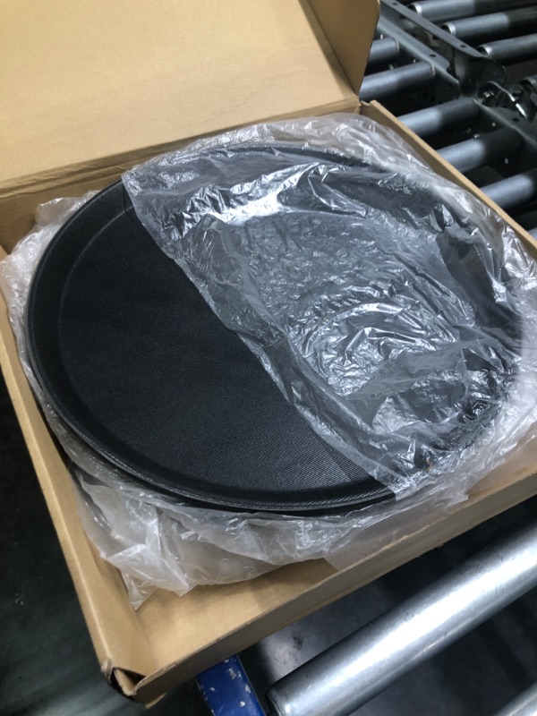 Photo 3 of 8 Pieces Restaurant Serving Tray, Non Slip Surface Round Tray, Plastic Food Meals Server Tray with Raised Edges for Home, Kitchen, Restaurant, Cafeteria, Bar, Hotel (Black, 11 Inch) Black 11 Inch