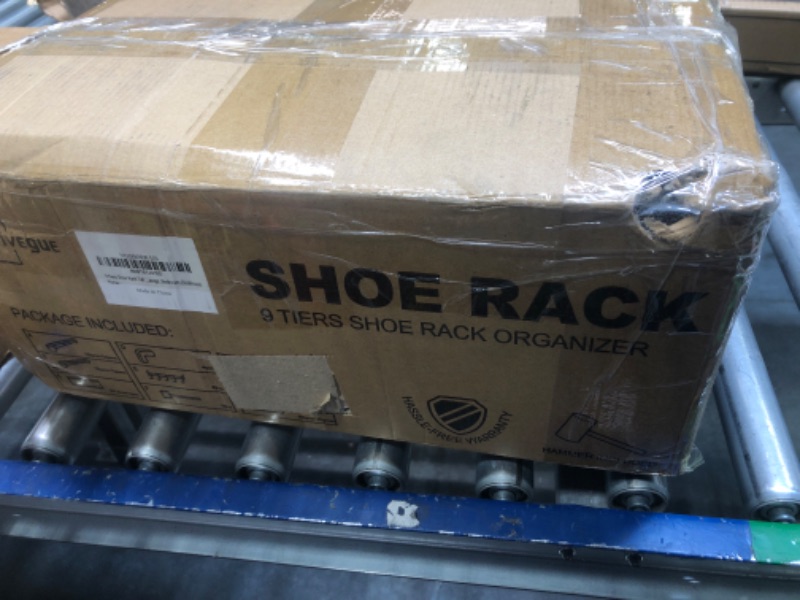Photo 2 of 9 Tiers Shoe Rack Tall Shoe Organizer Shoe Storage 50 Pairs Vertical Shoe Shelf Large Shoe Rack Organizer Stackable Shoe Racks for Entryway, Closet, Garage, Bedroom,Cloakroom 3 Row 9 Tier Black