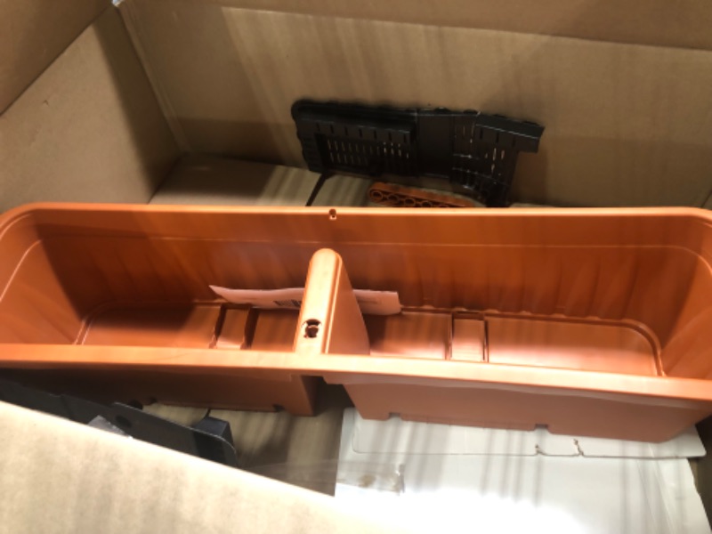 Photo 1 of 32" Adjustable Railing Planter, Terra Cotta 32" Terra Cotta
