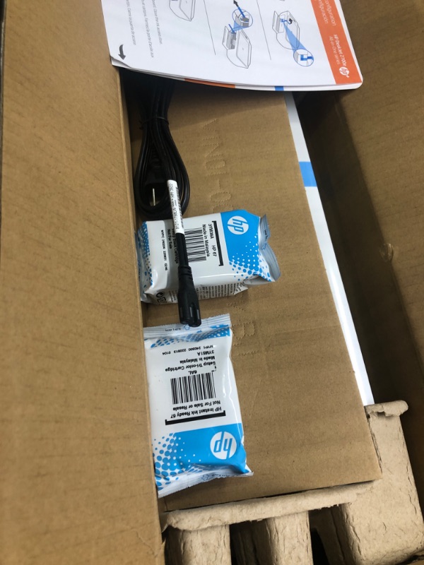 Photo 1 of HP DeskJet 2755e Wireless Color All-in-One Printer with bonus 6 months Instant Ink (26K67A), white
