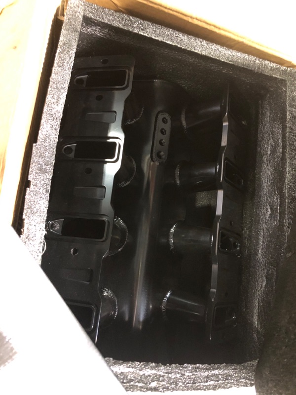 Photo 1 of YIUIY For LS Intake Manifold Cathedral Port 92mm Compatible with Chevy GMC Pontiac LS1 LS2 LS6 Sheet Metal Fabricated EFI (Black) 92mm black