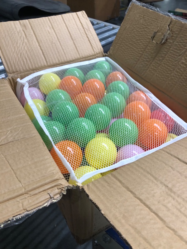 Photo 1 of Click N' Play Plastic Balls for Ball Pit, Phthalate & BPA Free, Crush Proof Play Balls for Ball Pit, Pit Balls in Assorted Colors in Reusable and Durable Storage Mesh Bag with Zipper | 200, 1000 count Bright 100 Count