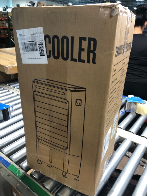 Photo 2 of **Missing parts, no remote ** Portable Air Conditioners, 4-IN-1 Evaporative Air Cooler with Remote, 3 Speeds & 7H Timer, 90°Oscillation, 1.32 Gallon Water Tank, Portable AC Air Conditioner for Small Room Office Bedroom Black