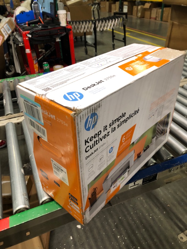 Photo 2 of HP DeskJet 2755e Wireless Color All-in-One Printer with bonus 6 months Instant Ink (26K67A), white