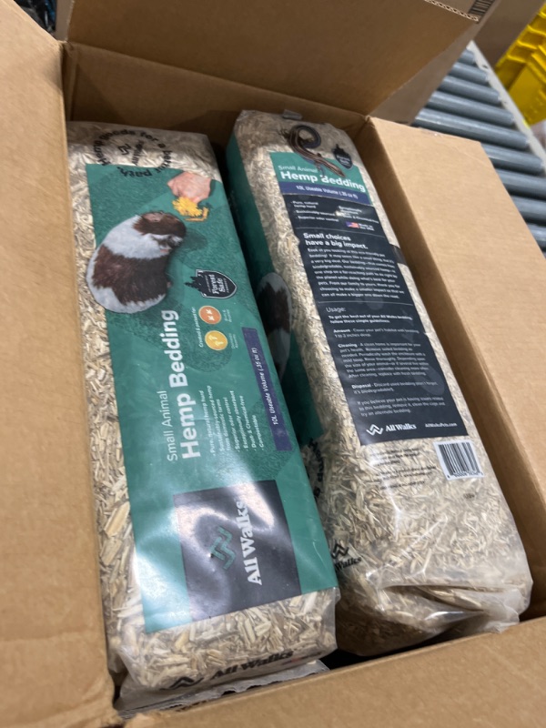 Photo 2 of All Walks Animal Bedding - Sustainably Sourced & Biodegradable Pet Bedding Made of 100% Natural Hemp Fiber - Superior Odor Control, Pesticide & Chemical Free - American Farms (40L)