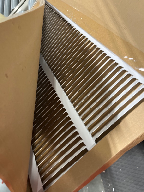 Photo 3 of 22" x 22" Return Air Grille - Sidewall and Ceiling - HVAC Vent Duct Cover Diffuser - [White] [Outer Dimensions: 23.75w X 23.75"h] 22 x 22 White