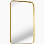 Photo 1 of 22" x30"  Bathroom Mirror for Wall Bathroom Vanity Mirror Rounded Rectangle Mirror Wall-Mounted Mirror Metal Framed Wall Mirror for Bathroom, Living Room, Entryway (Horizontal/Vertical) 22" x 30"gold