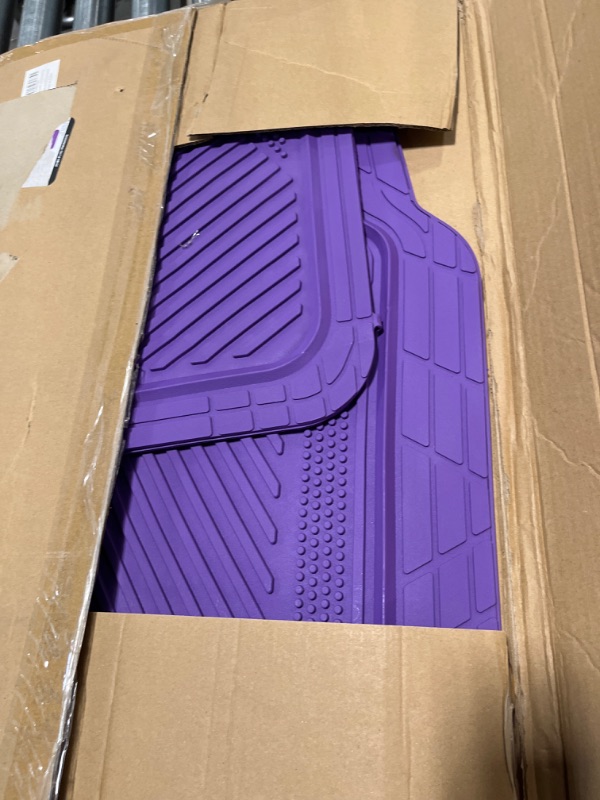 Photo 1 of CAR PASS Heavy Duty Rubber Floor Mats 4-Piece Car Mat Set - Universal Waterproof Floor Mats for Car SUV Truck, Durable All-Weather Mats(Purple)